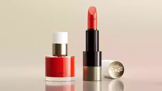 Rouge HERMES - Les mains HERMES - lipstick and polish
