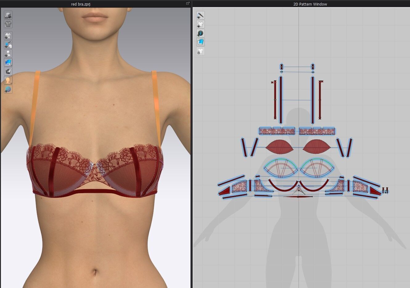 Women Balconette Lace Bra 3D model_6