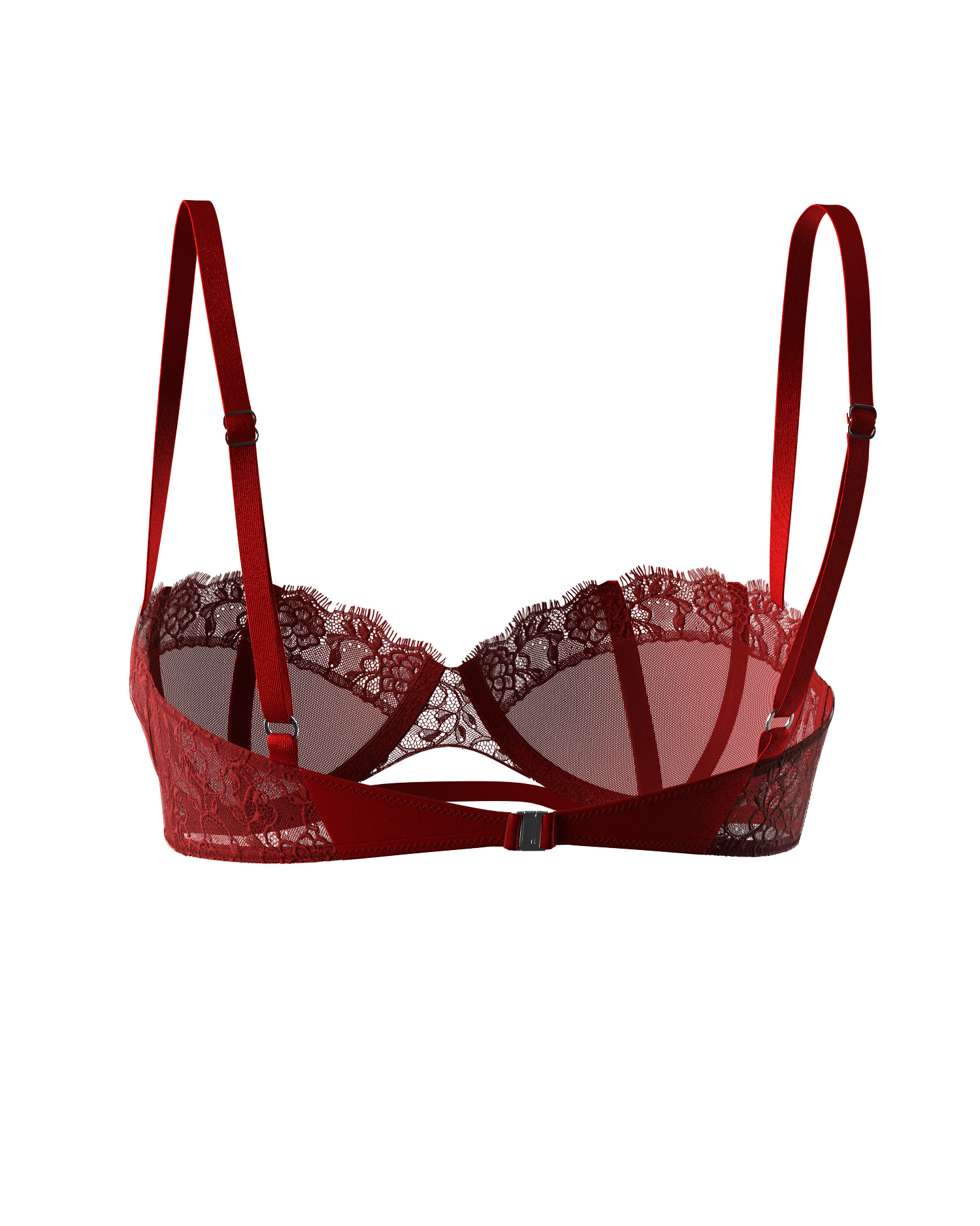 Women Balconette Lace Bra 3D model_2