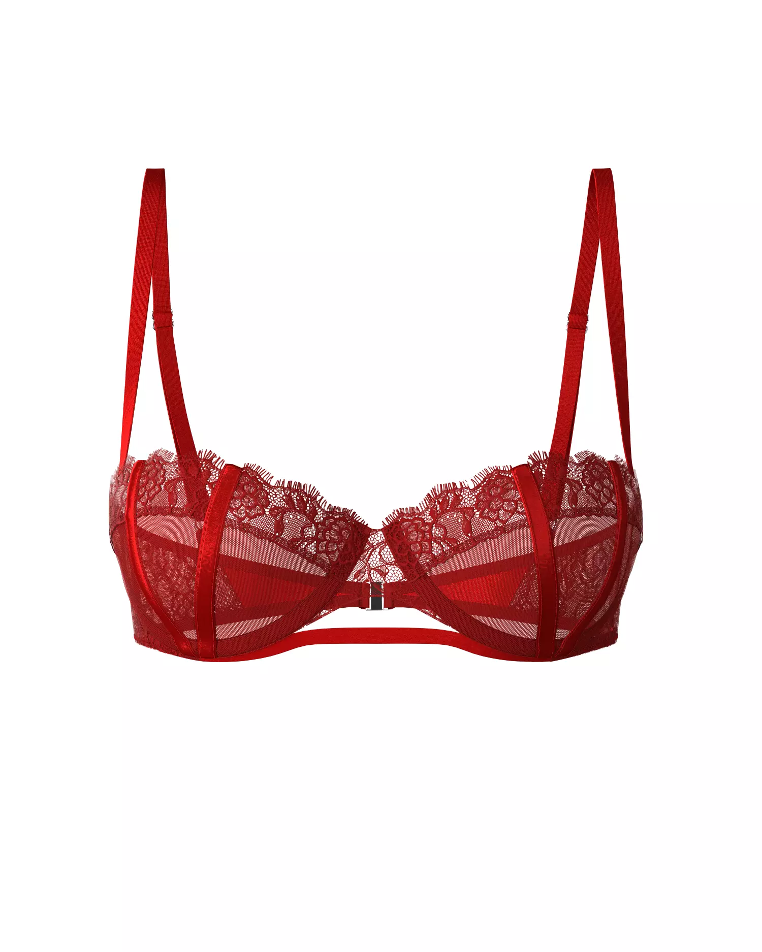 Women Balconette Lace Bra 3D model_0
