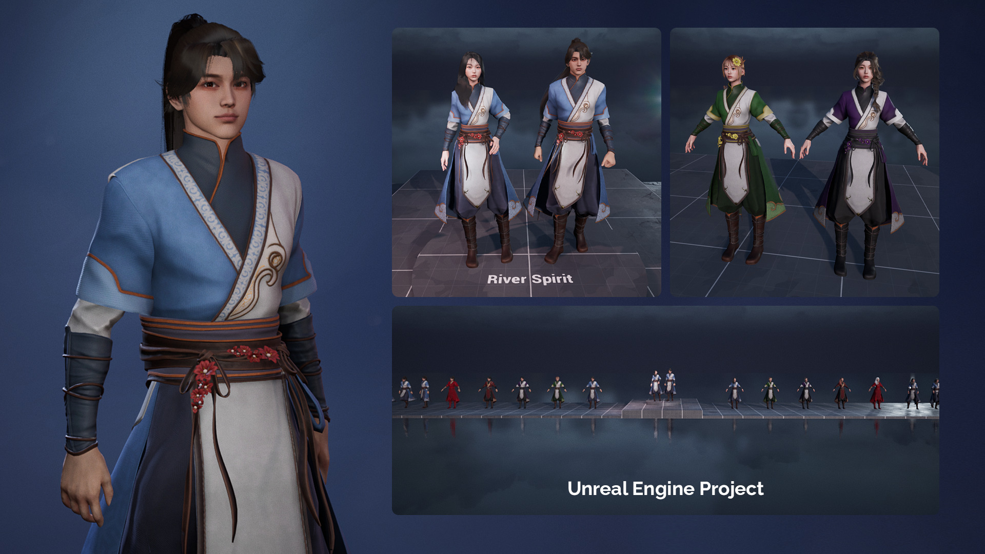 River Spirit Waterbender - Game Ready Low-poly 3D model_15