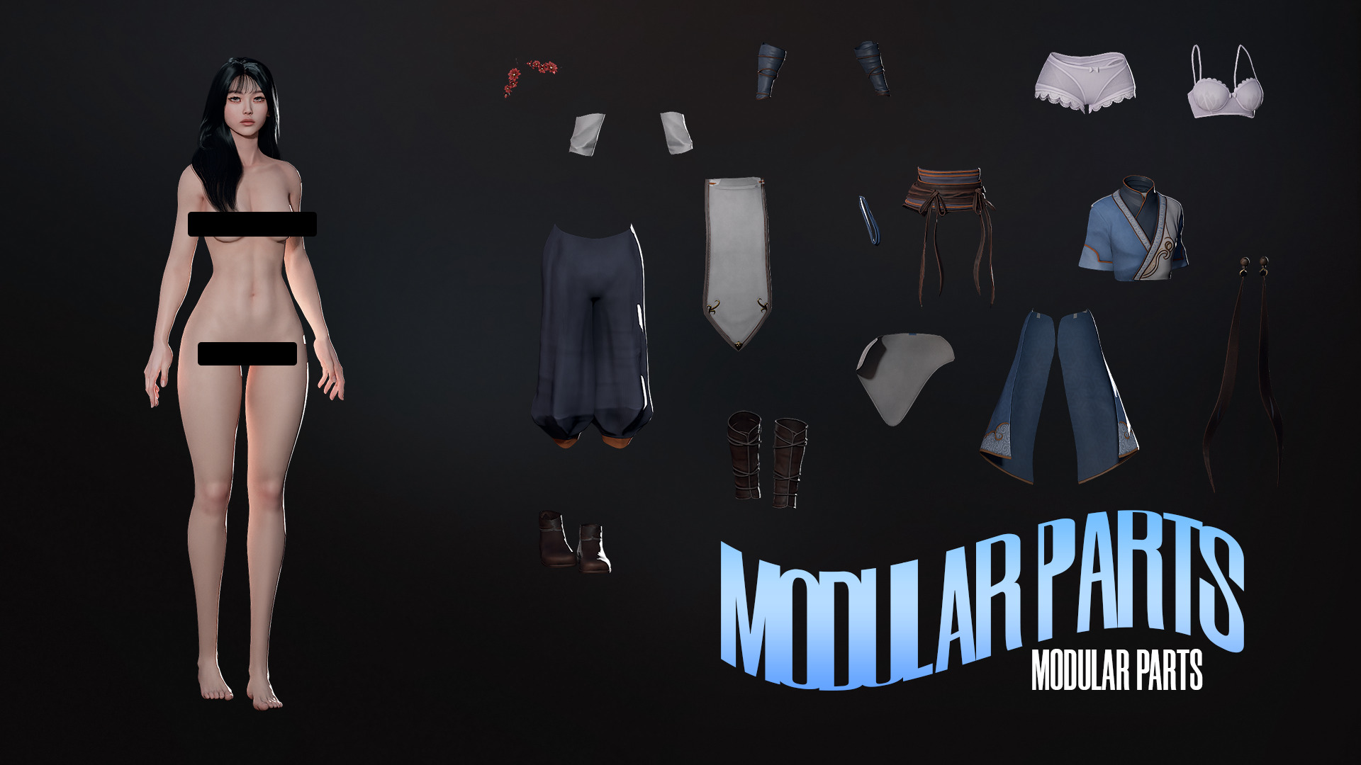 River Spirit Waterbender - Game Ready Low-poly 3D model_9