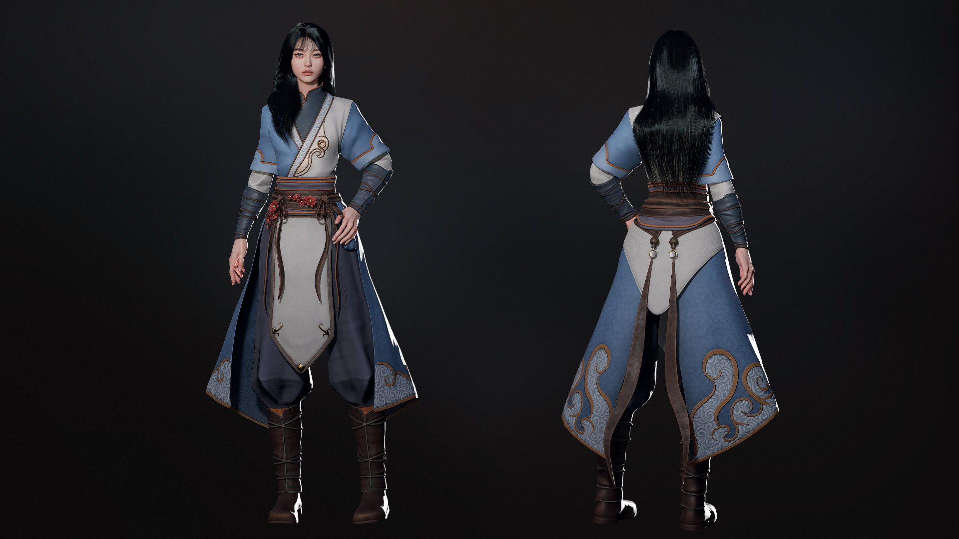 River Spirit Waterbender - Game Ready Low-poly 3D model_24