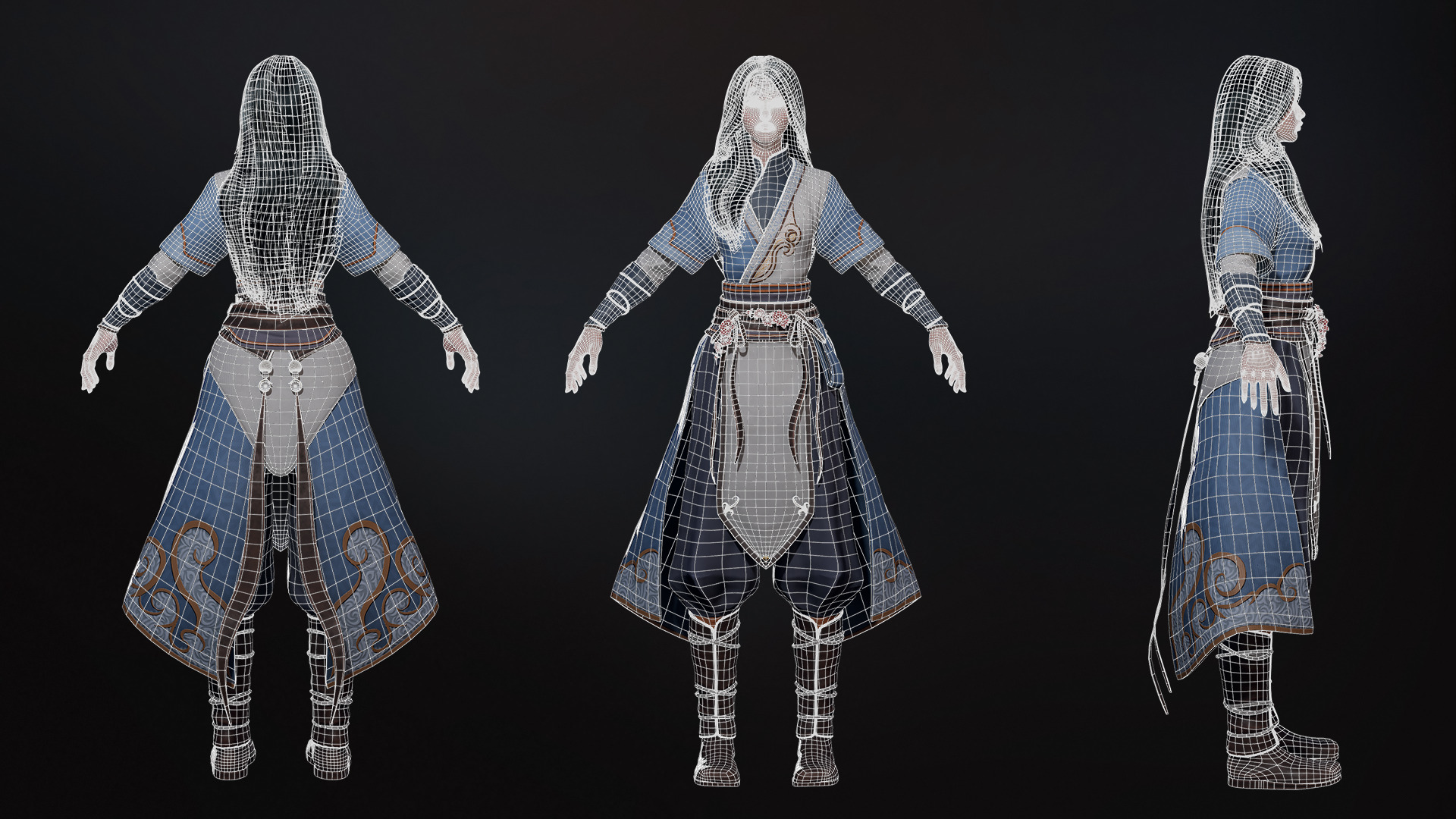 River Spirit Waterbender - Game Ready Low-poly 3D model_23