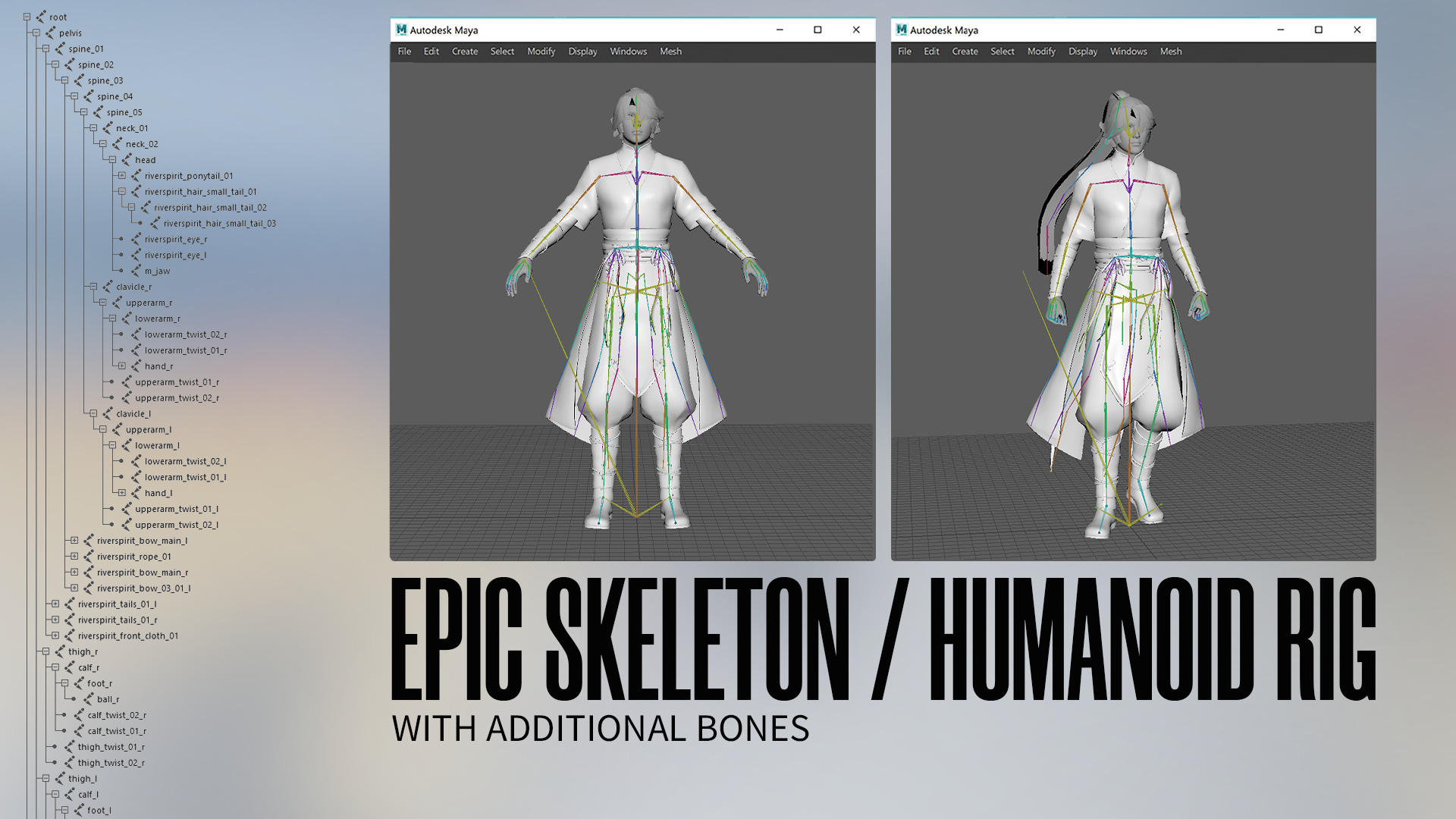 River Spirit Waterbender - Game Ready Low-poly 3D model_12