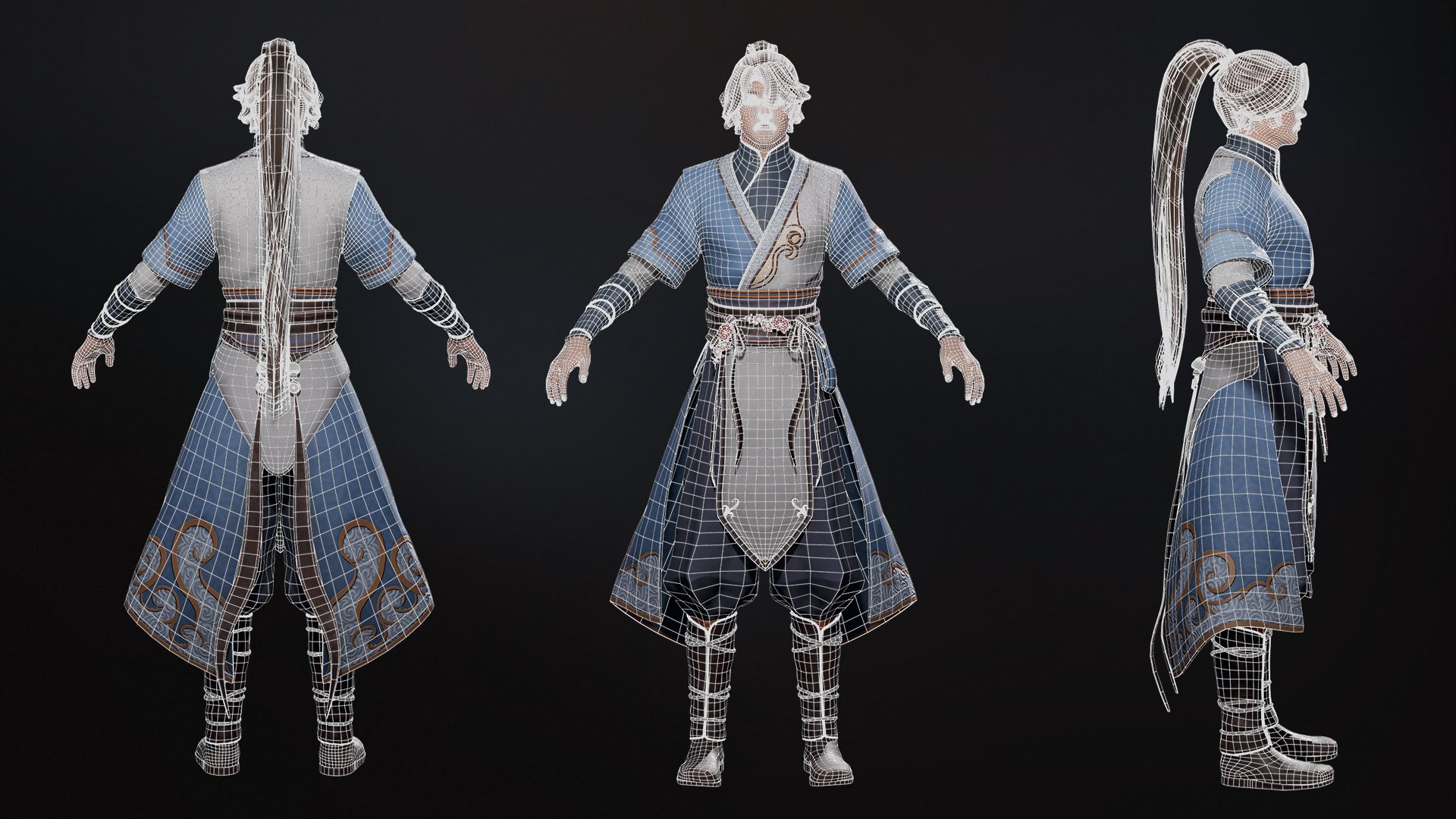 River Spirit Waterbender - Game Ready Low-poly 3D model_21
