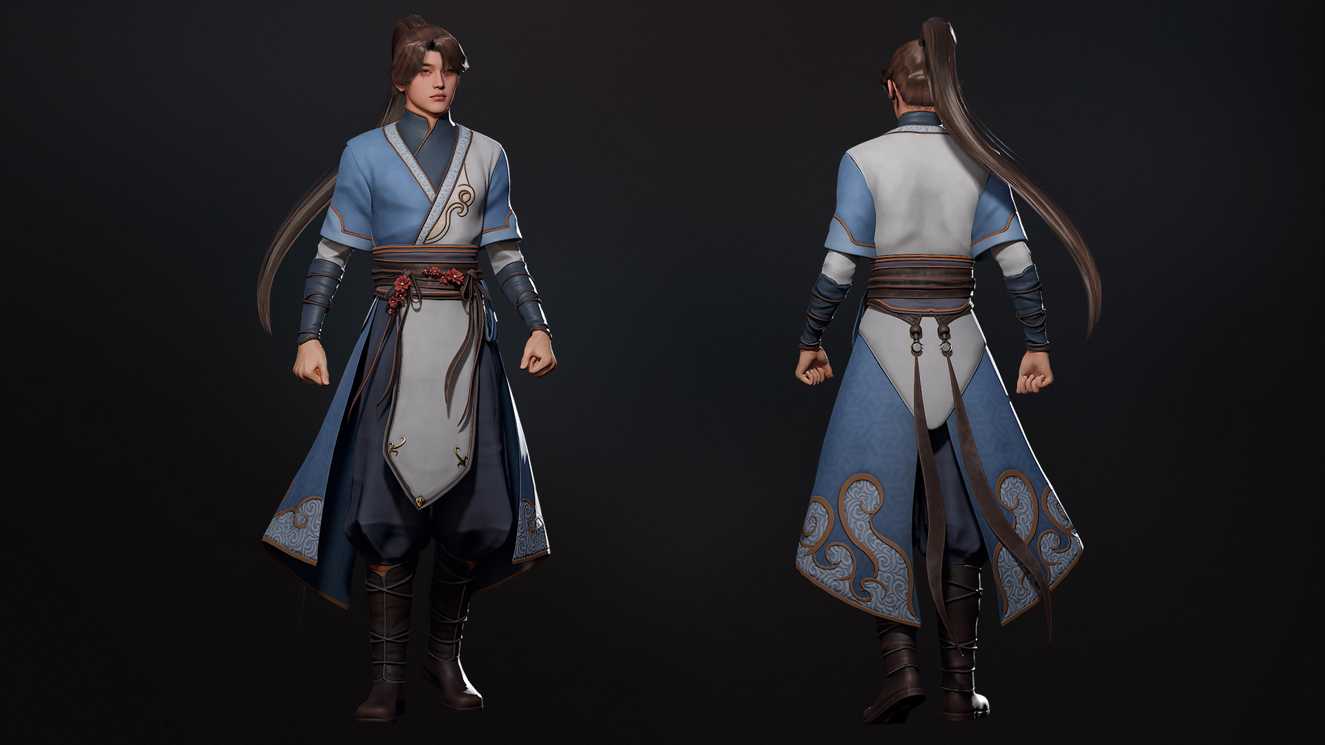 River Spirit Waterbender - Game Ready Low-poly 3D model_25