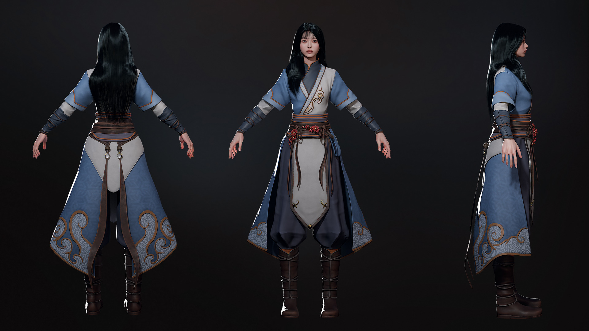 River Spirit Waterbender - Game Ready Low-poly 3D model_22