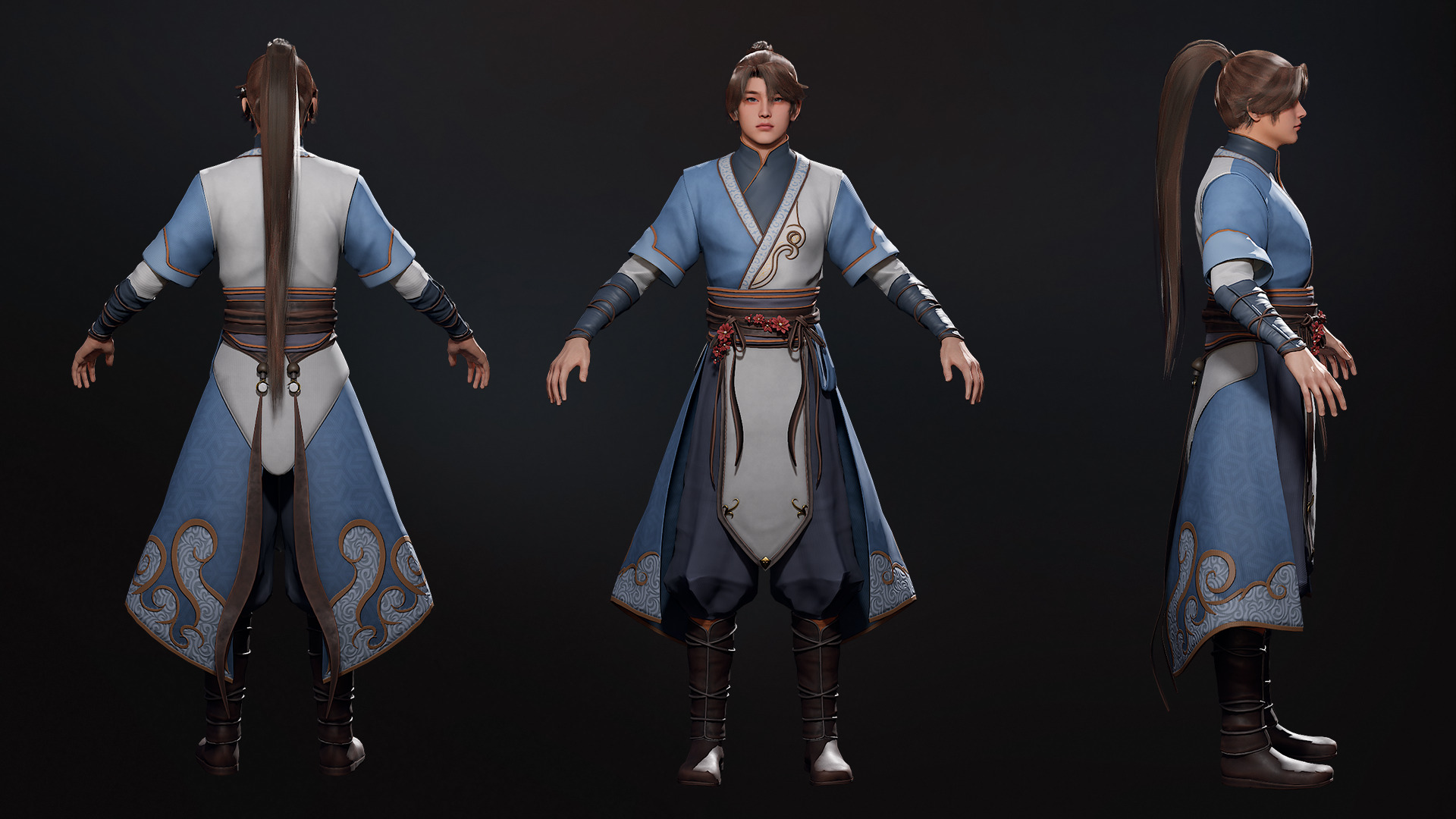 River Spirit Waterbender - Game Ready Low-poly 3D model_20