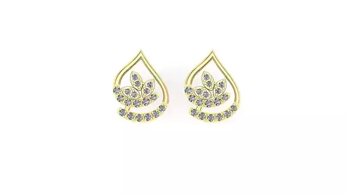 diamond stud earring 3d cad model