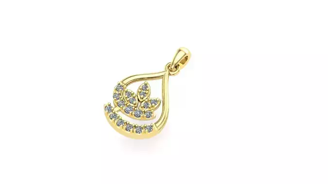 diamond pendant 3d cad model