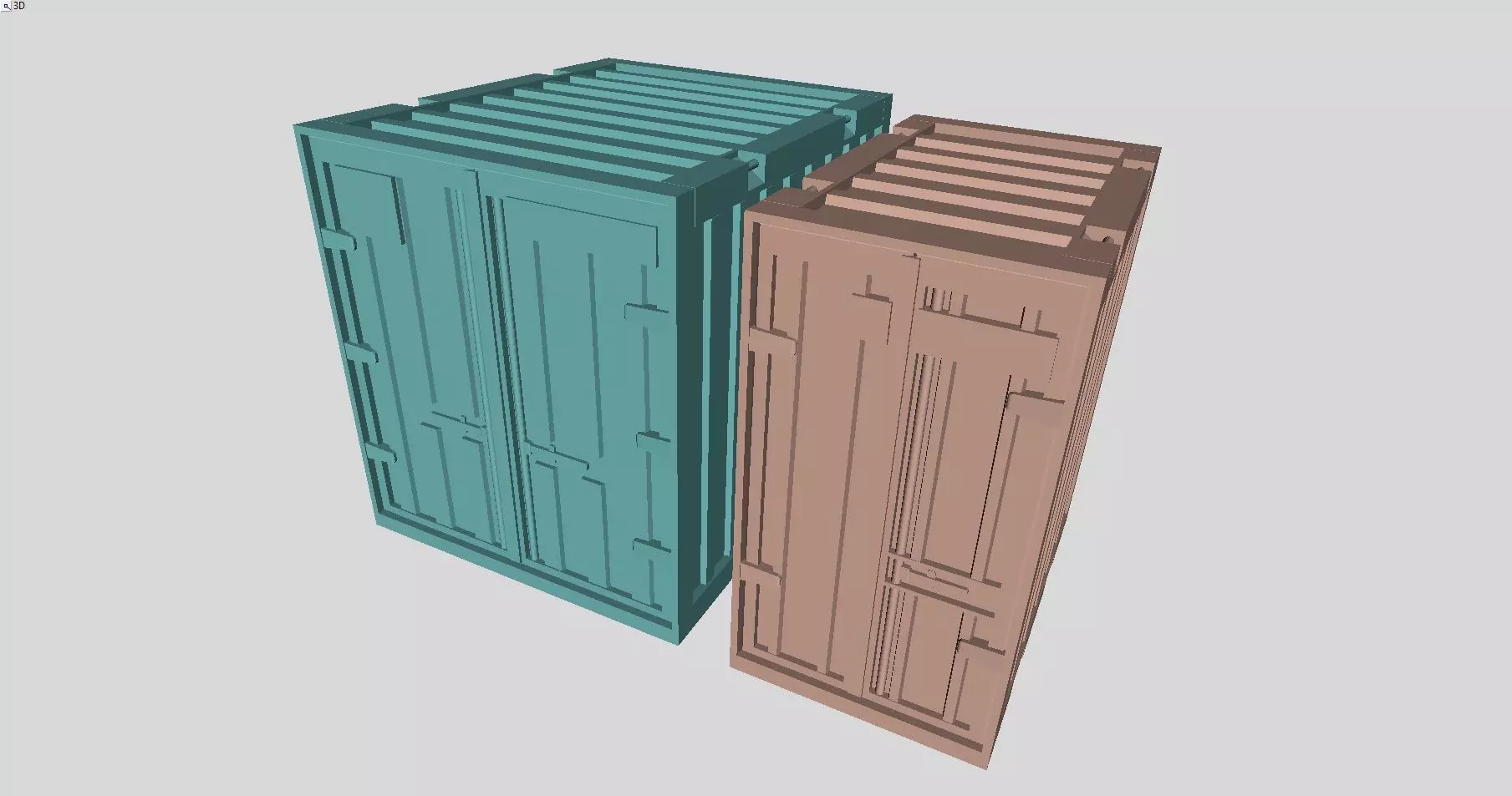 Printable old type USSR standard 3 and 5 ton cargo containers 3D print model