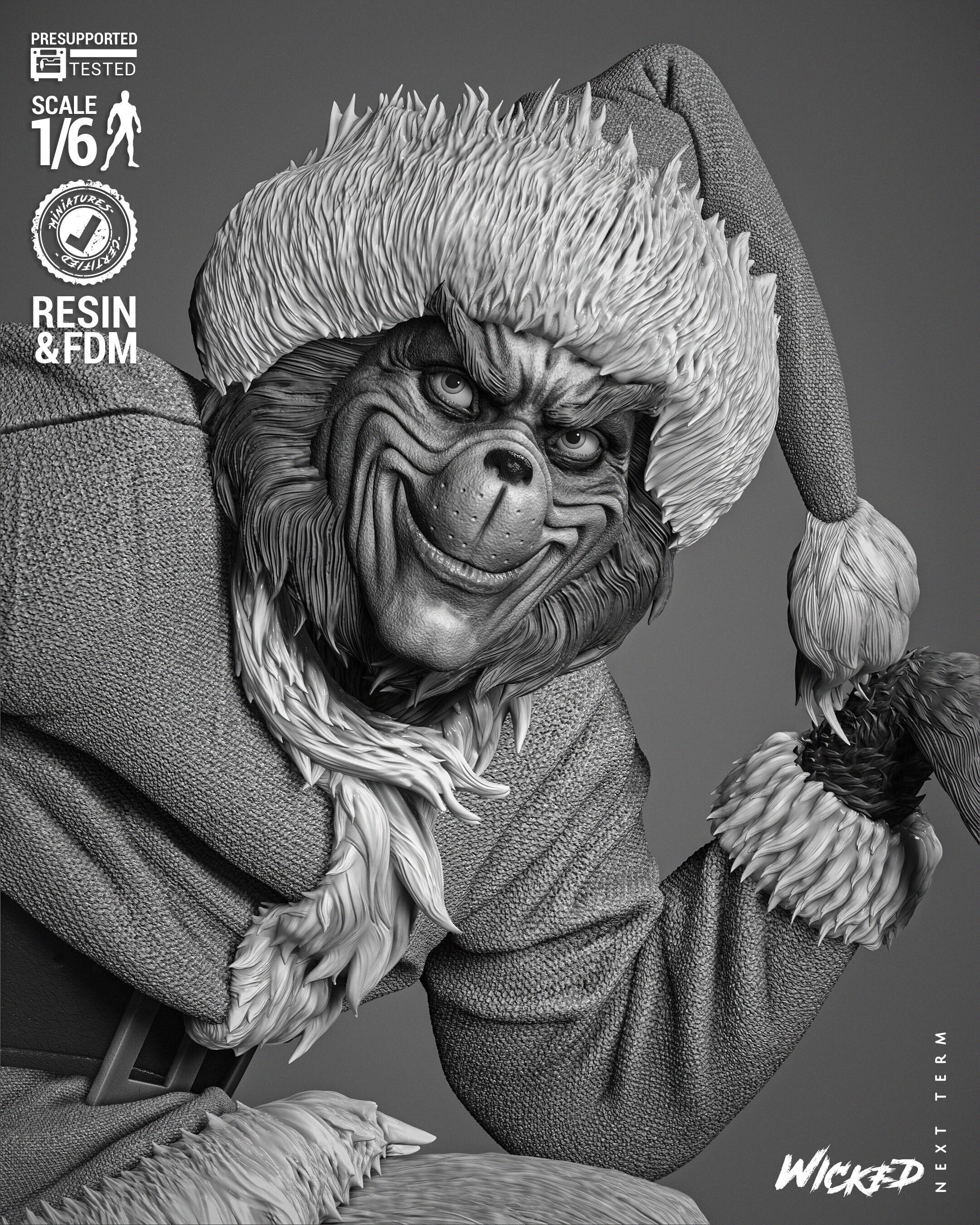 Wicked Movies Grinch Sculpture 3D print model_9