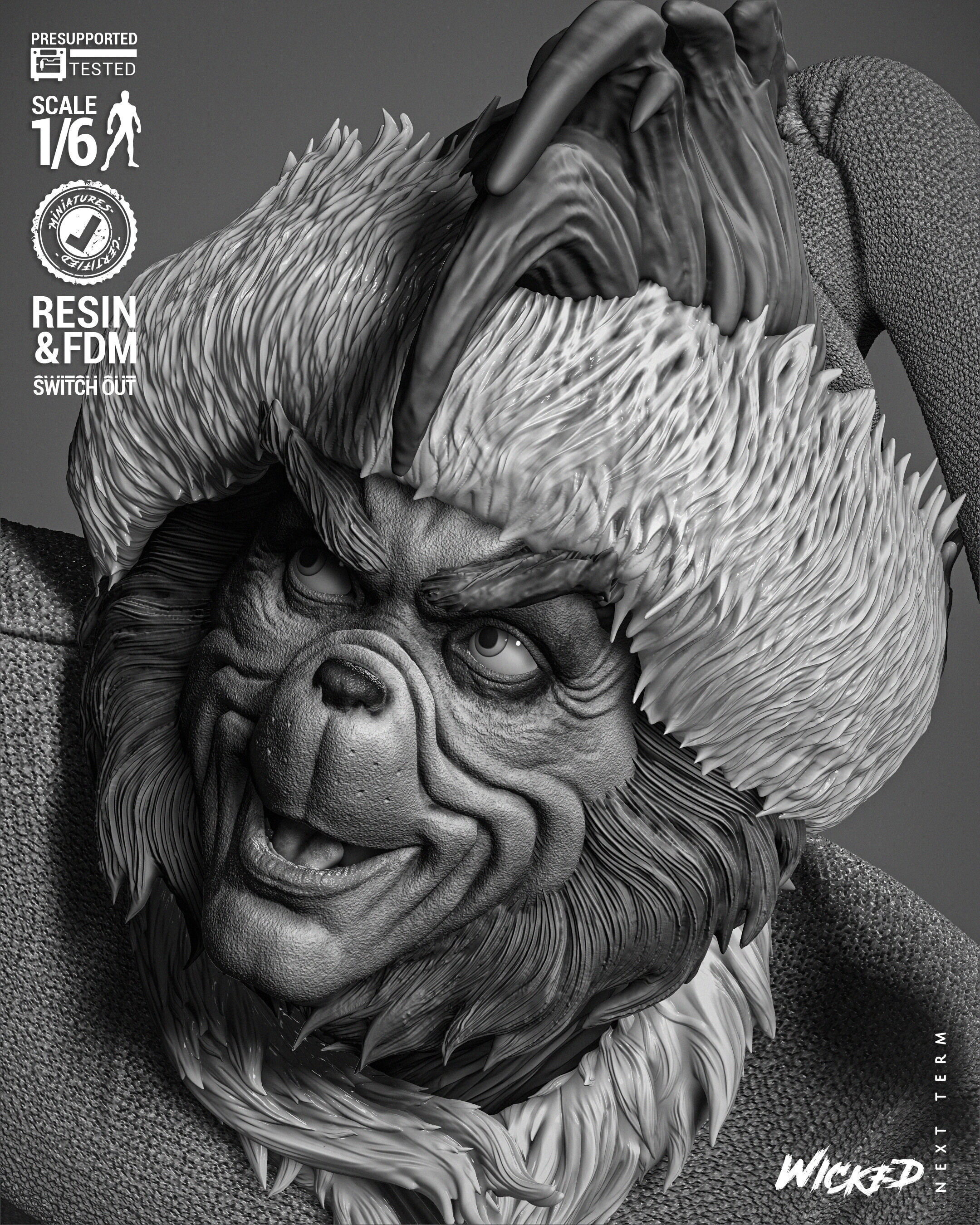 Wicked Movies Grinch Sculpture 3D print model_33