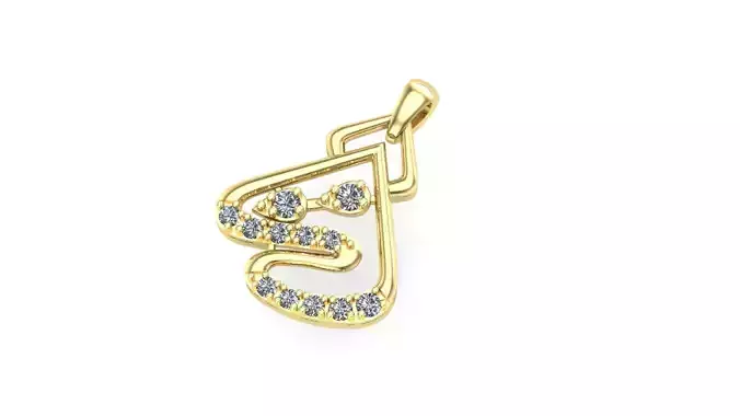 diamond pendant 3d cad jewellery 
