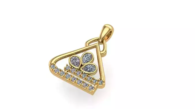 diamond pendant 3d cad model