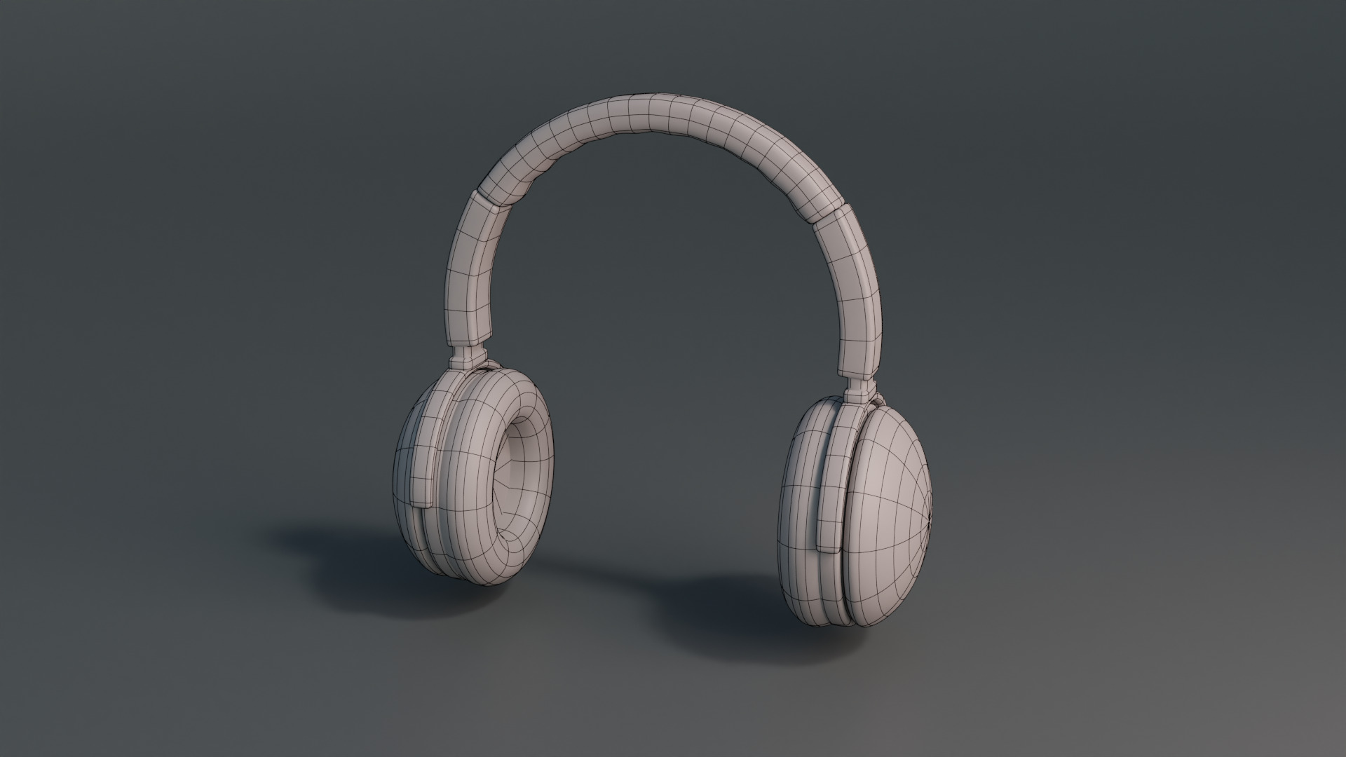 Cartoon headphone Low-poly 3D model_2