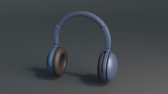Cartoon headphone Low-poly 3D model