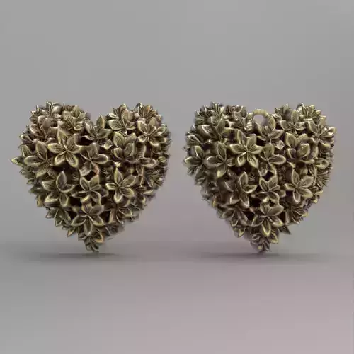 valentines flower heart pentant 