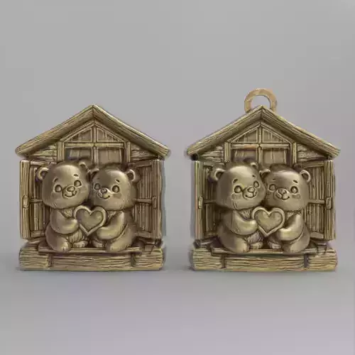 valentines teddy bear window decor  3D print model