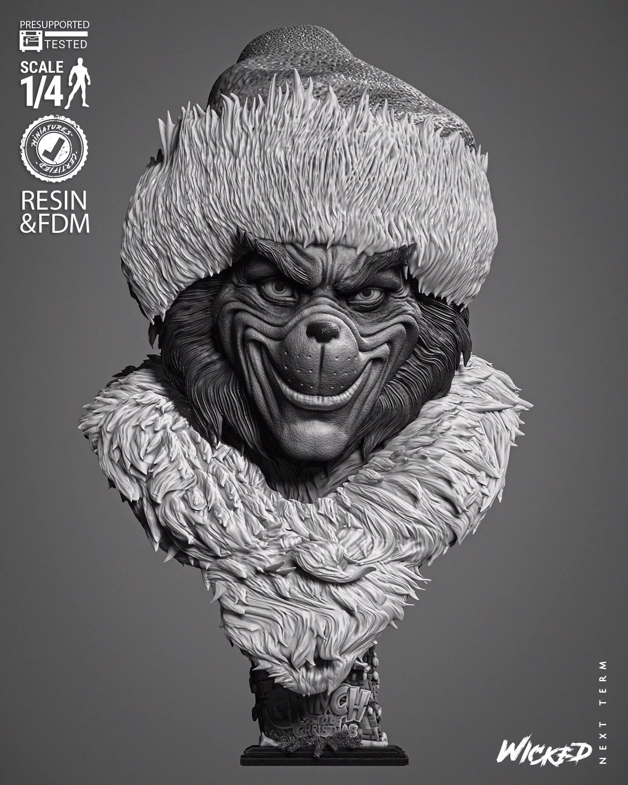 Wicked Movies Grinch Portrait Bust 3D print model_0