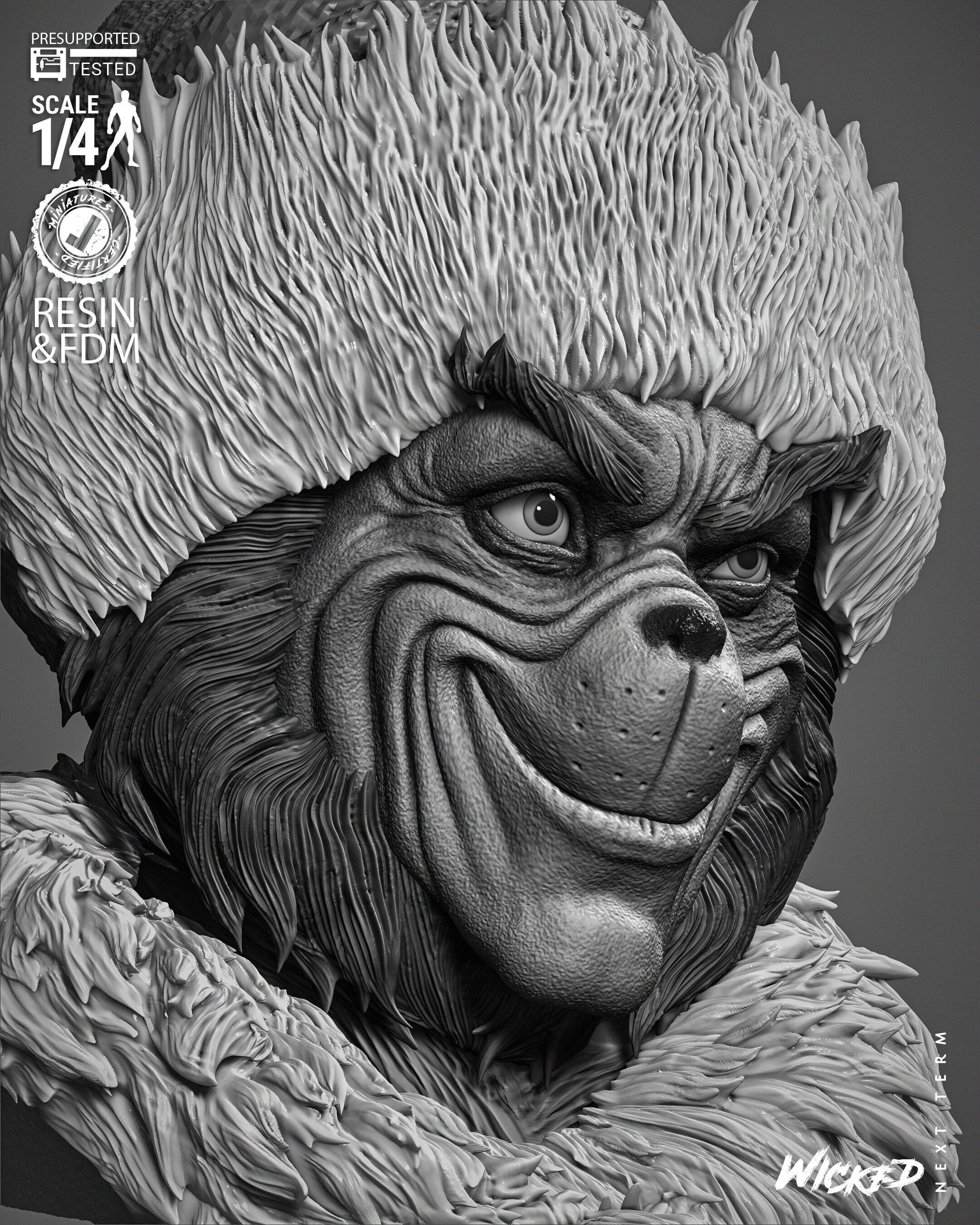 Wicked Movies Grinch Portrait Bust 3D print model_13