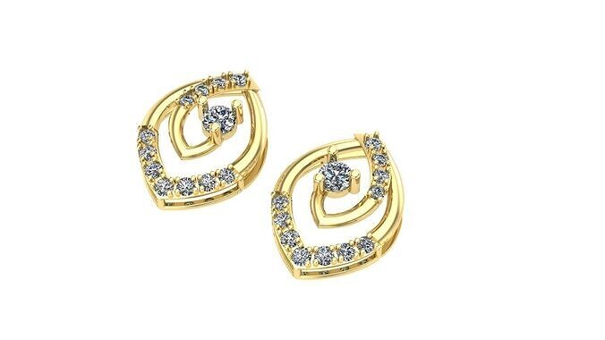 diamond stud earring 3D print model