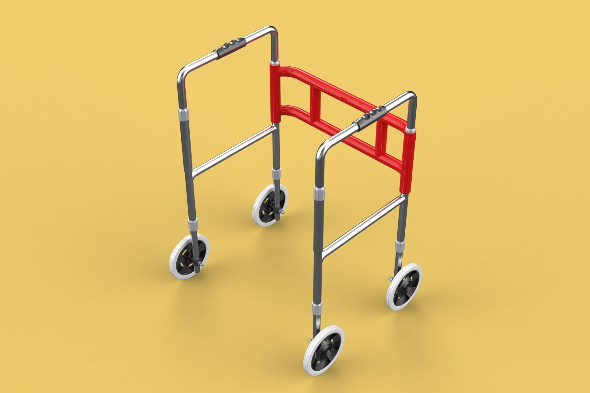 ROLLING WHEELED WALKER ZIMMER WALKING FRAME ROLLATOR FOLDABLE 3D model_8
