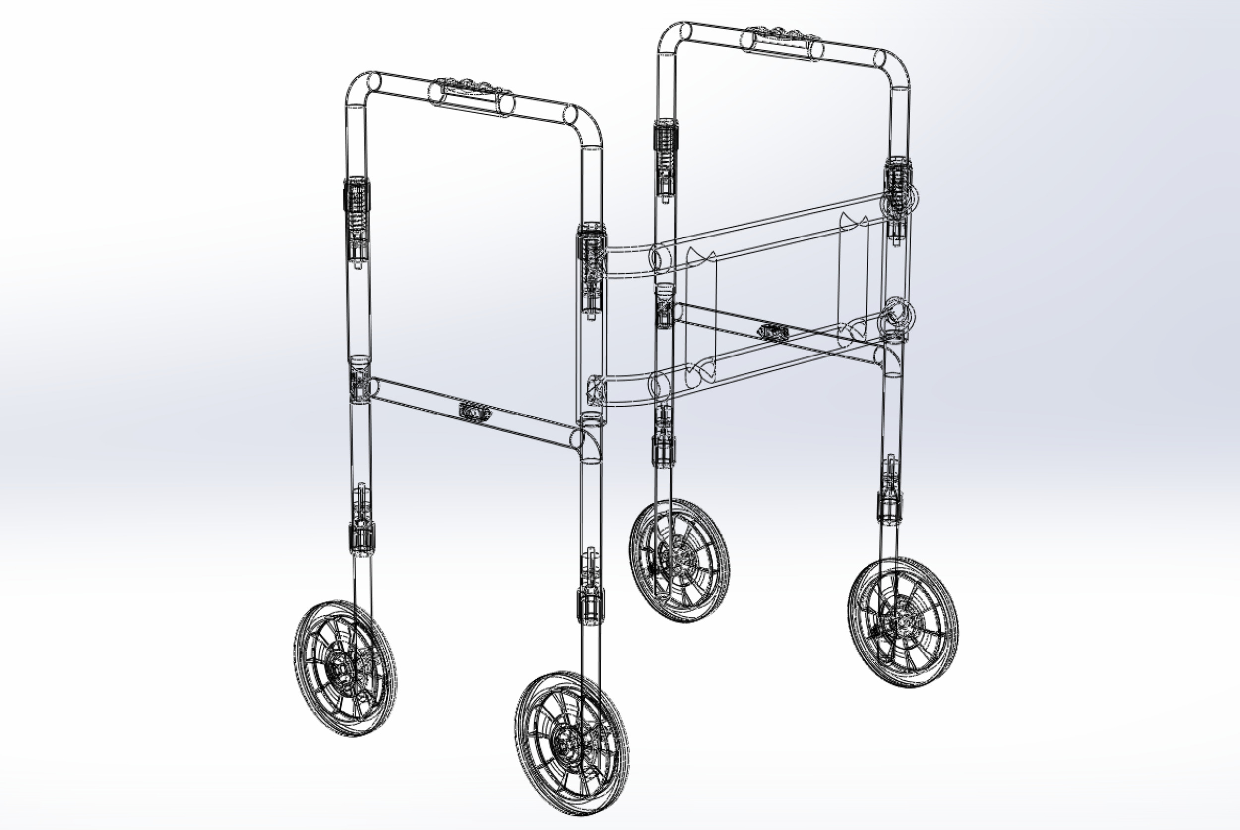 ROLLING WHEELED WALKER ZIMMER WALKING FRAME ROLLATOR FOLDABLE 3D model_29