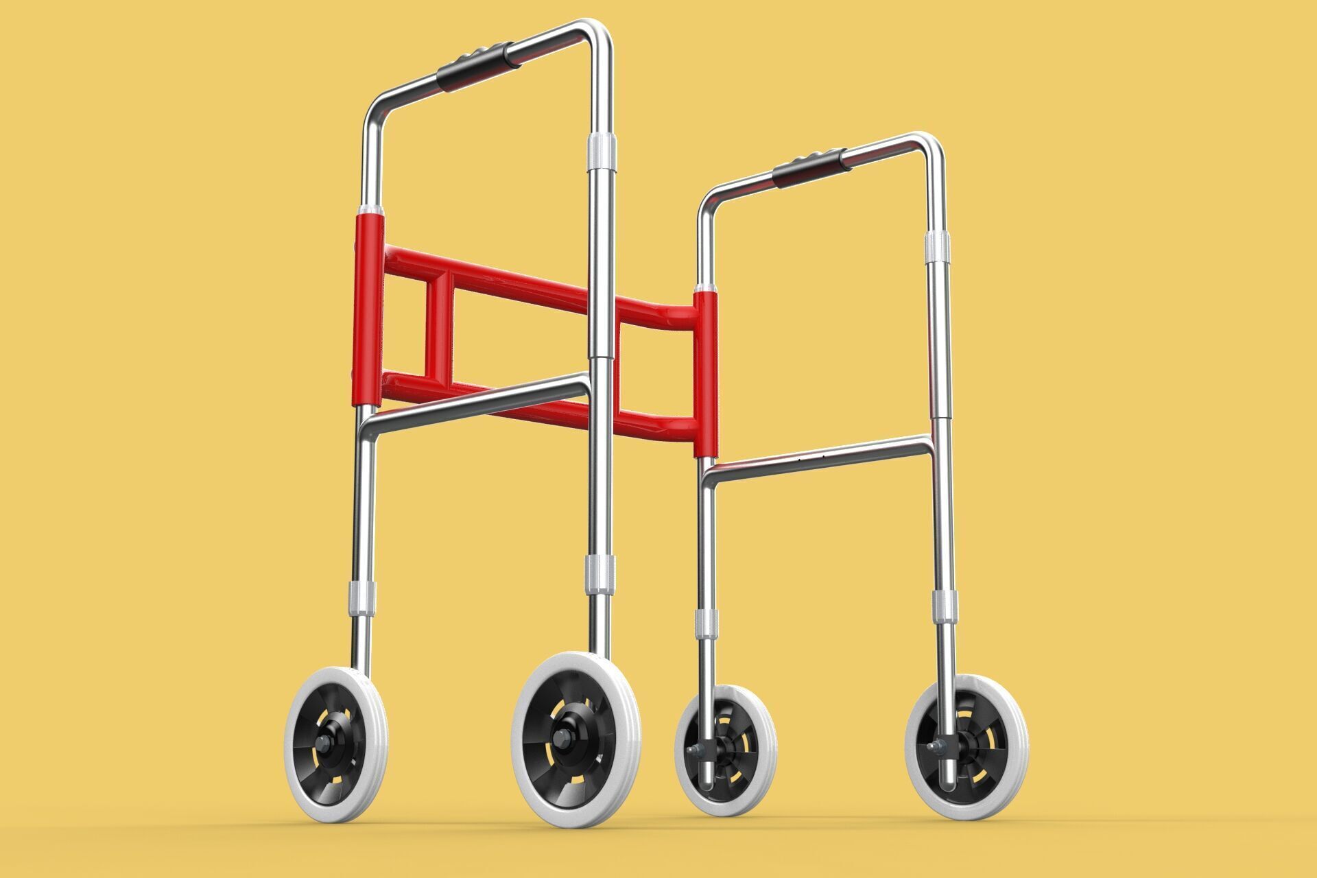 ROLLING WHEELED WALKER ZIMMER WALKING FRAME ROLLATOR FOLDABLE 3D model_17
