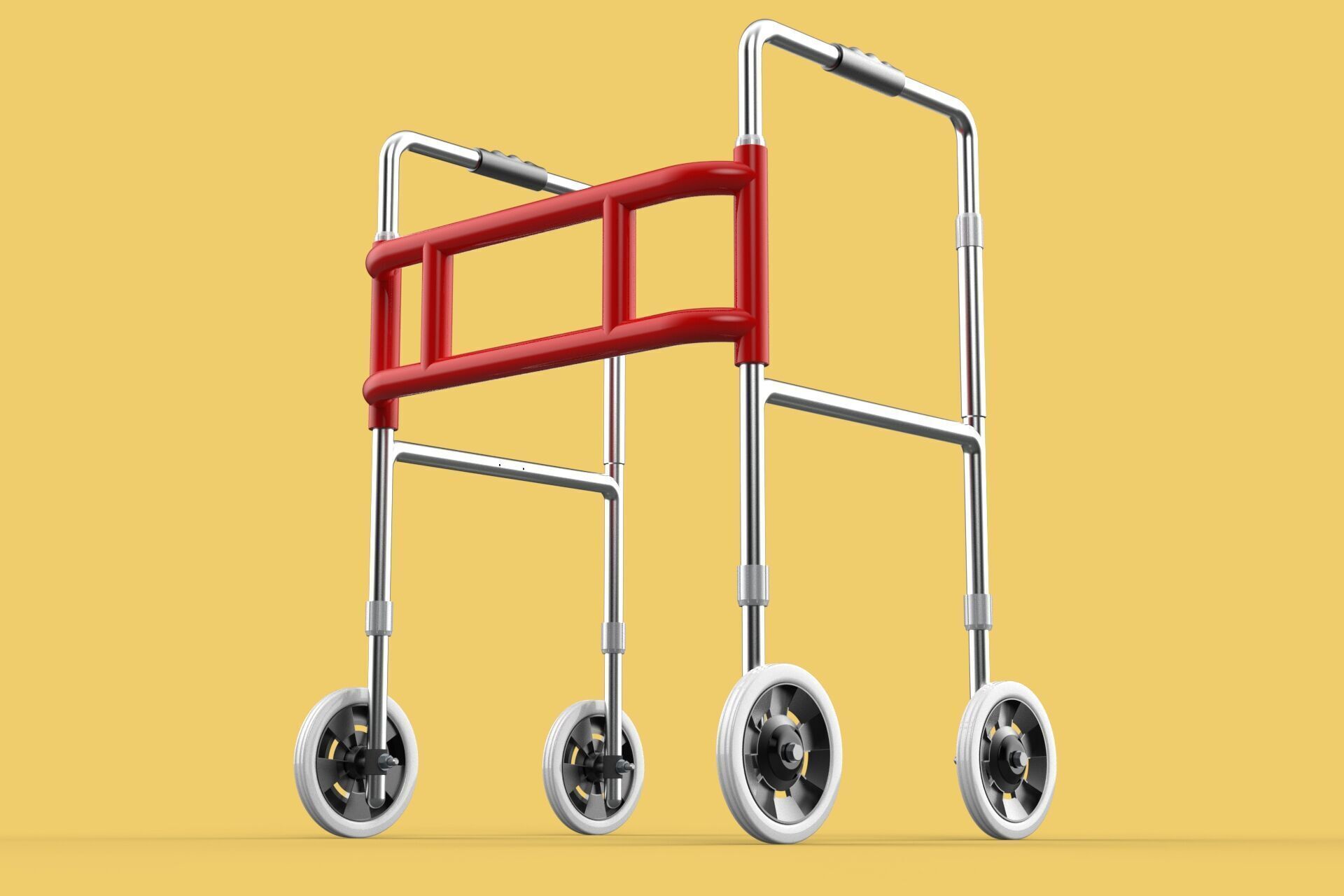 ROLLING WHEELED WALKER ZIMMER WALKING FRAME ROLLATOR FOLDABLE 3D model_16