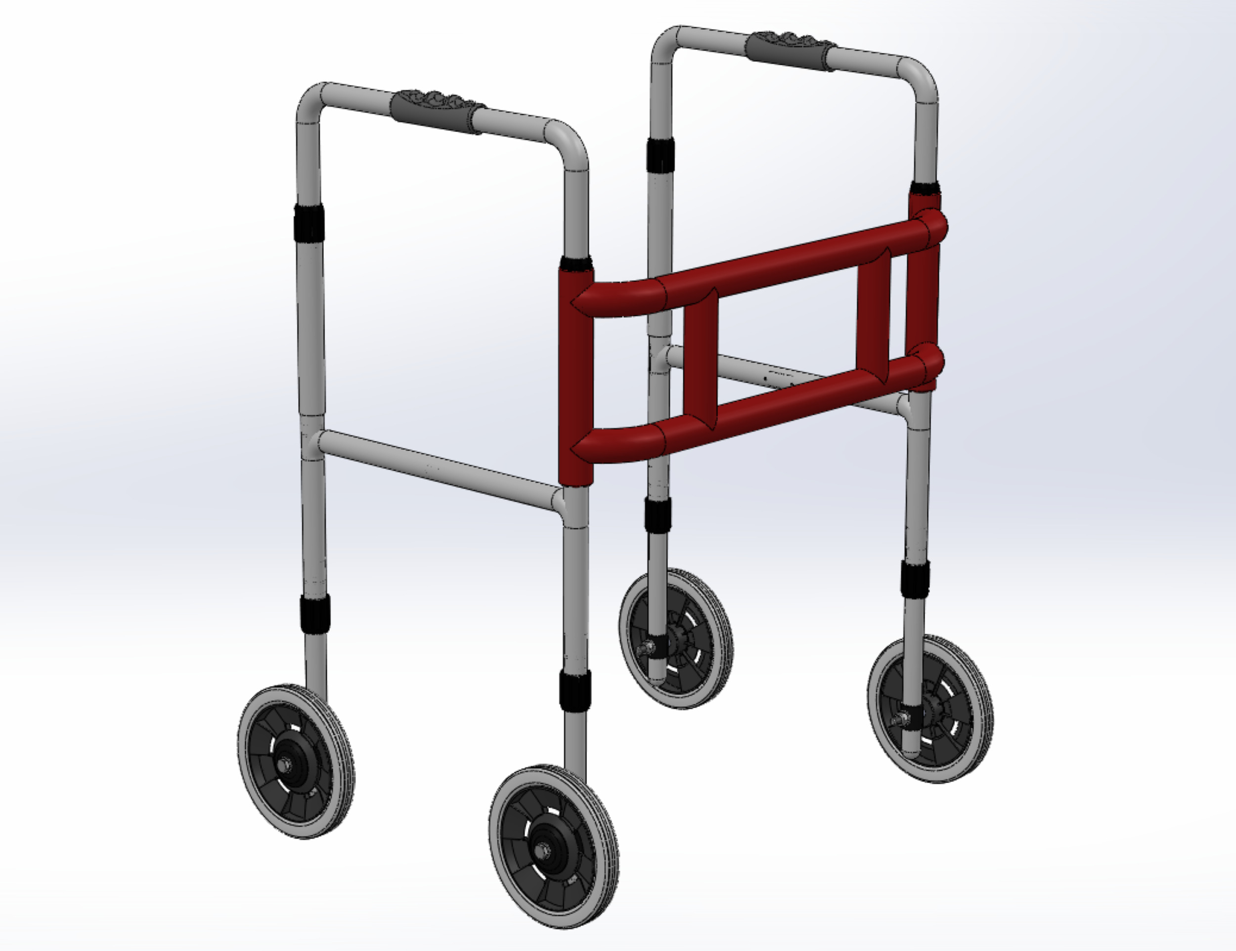 ROLLING WHEELED WALKER ZIMMER WALKING FRAME ROLLATOR FOLDABLE 3D model_28