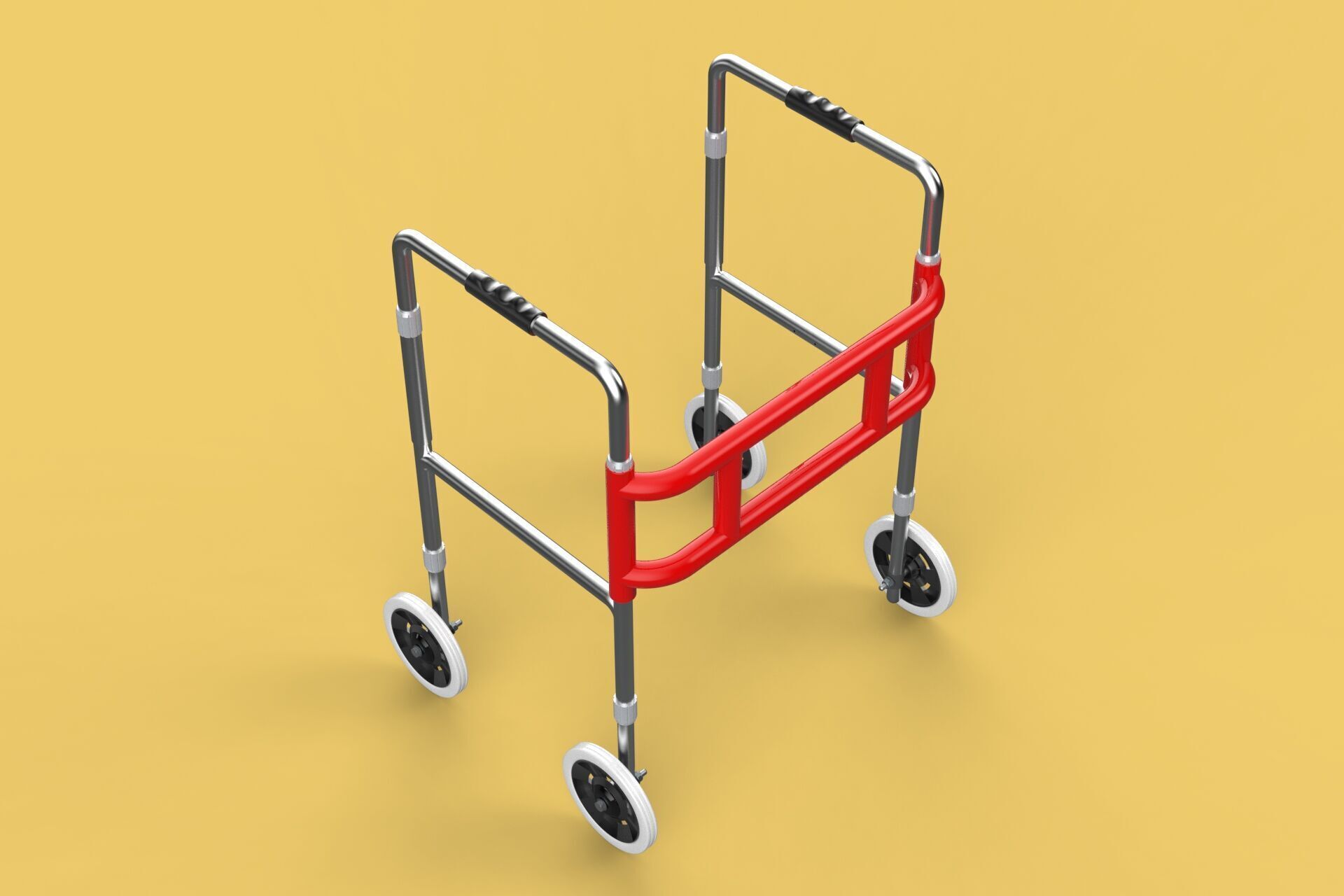 ROLLING WHEELED WALKER ZIMMER WALKING FRAME ROLLATOR FOLDABLE 3D model_9