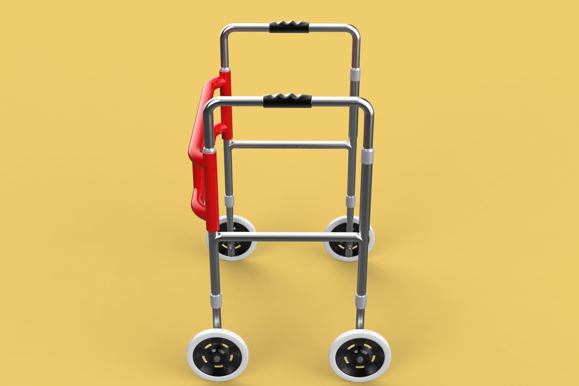 ROLLING WHEELED WALKER ZIMMER WALKING FRAME ROLLATOR FOLDABLE 3D model_26