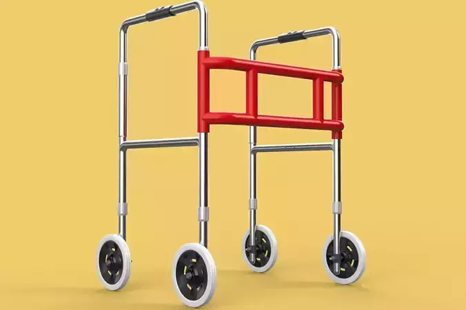 ROLLING WHEELED WALKER ZIMMER WALKING FRAME ROLLATOR FOLDABLE 3D model