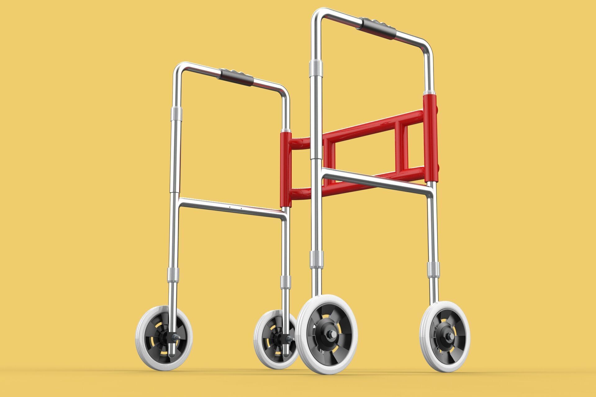 ROLLING WHEELED WALKER ZIMMER WALKING FRAME ROLLATOR FOLDABLE 3D model_18