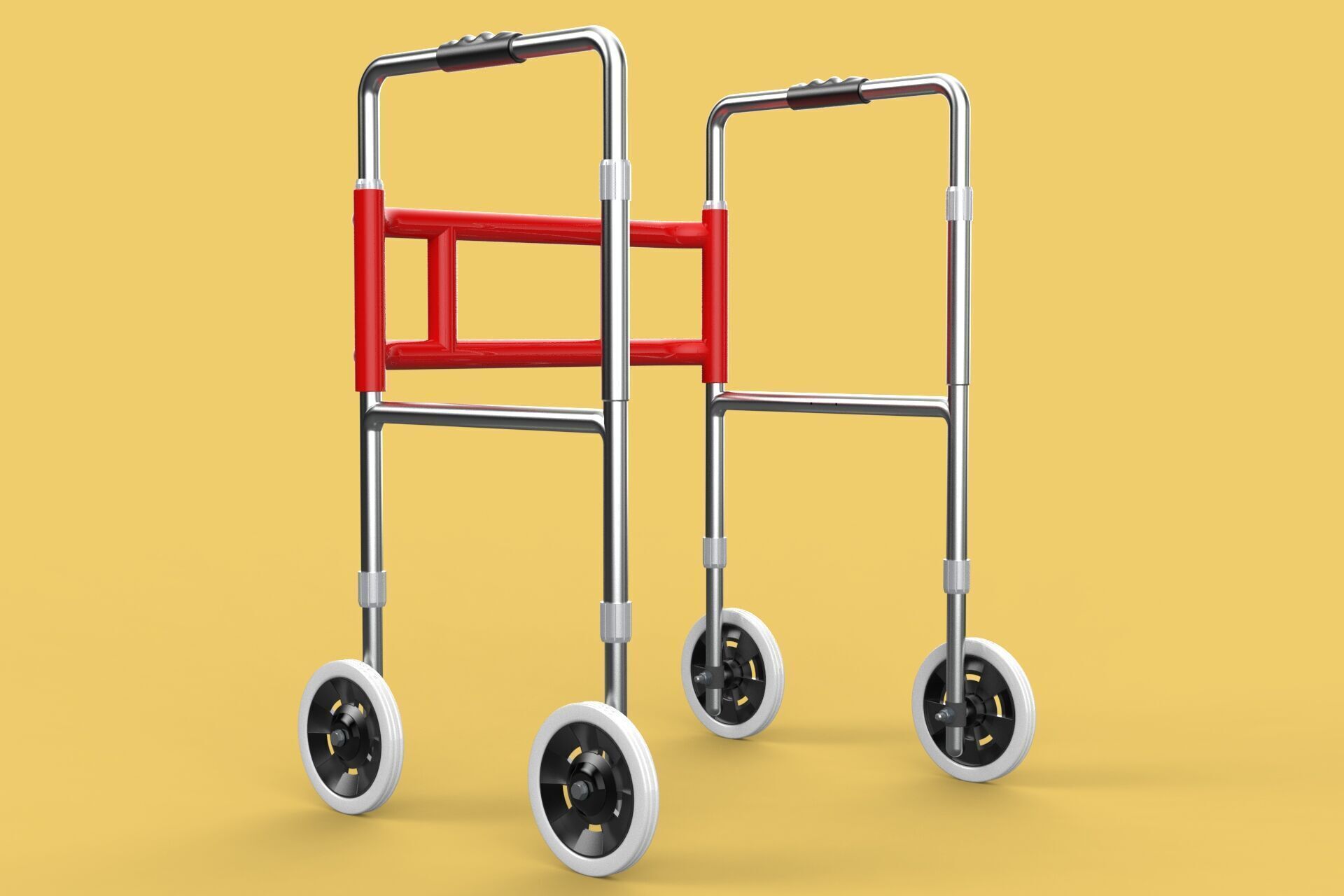 ROLLING WHEELED WALKER ZIMMER WALKING FRAME ROLLATOR FOLDABLE 3D model_12
