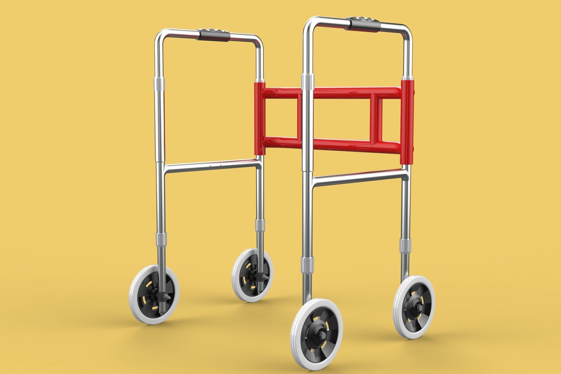 ROLLING WHEELED WALKER ZIMMER WALKING FRAME ROLLATOR FOLDABLE 3D model_13