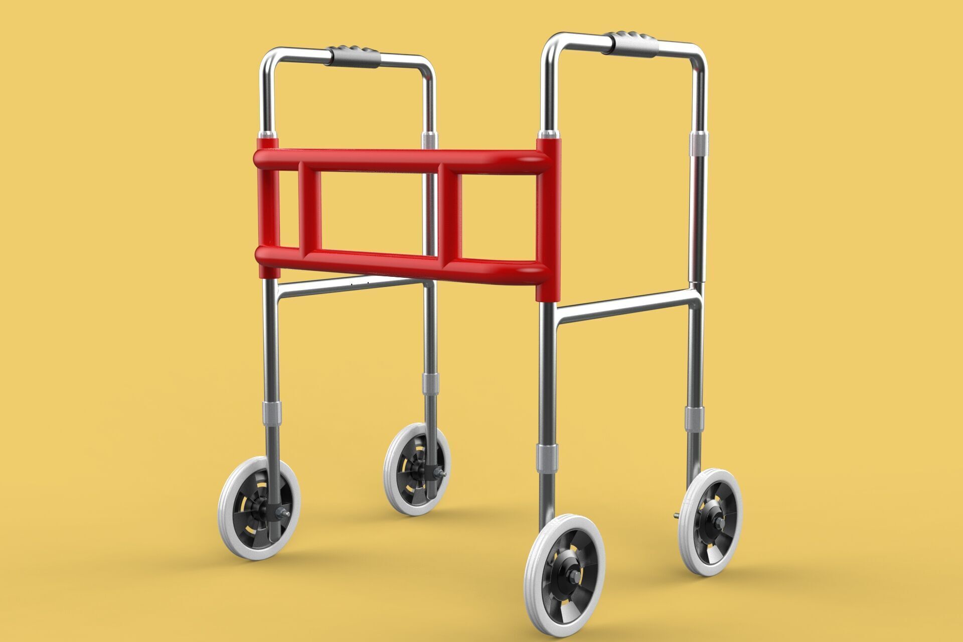 ROLLING WHEELED WALKER ZIMMER WALKING FRAME ROLLATOR FOLDABLE 3D model_15