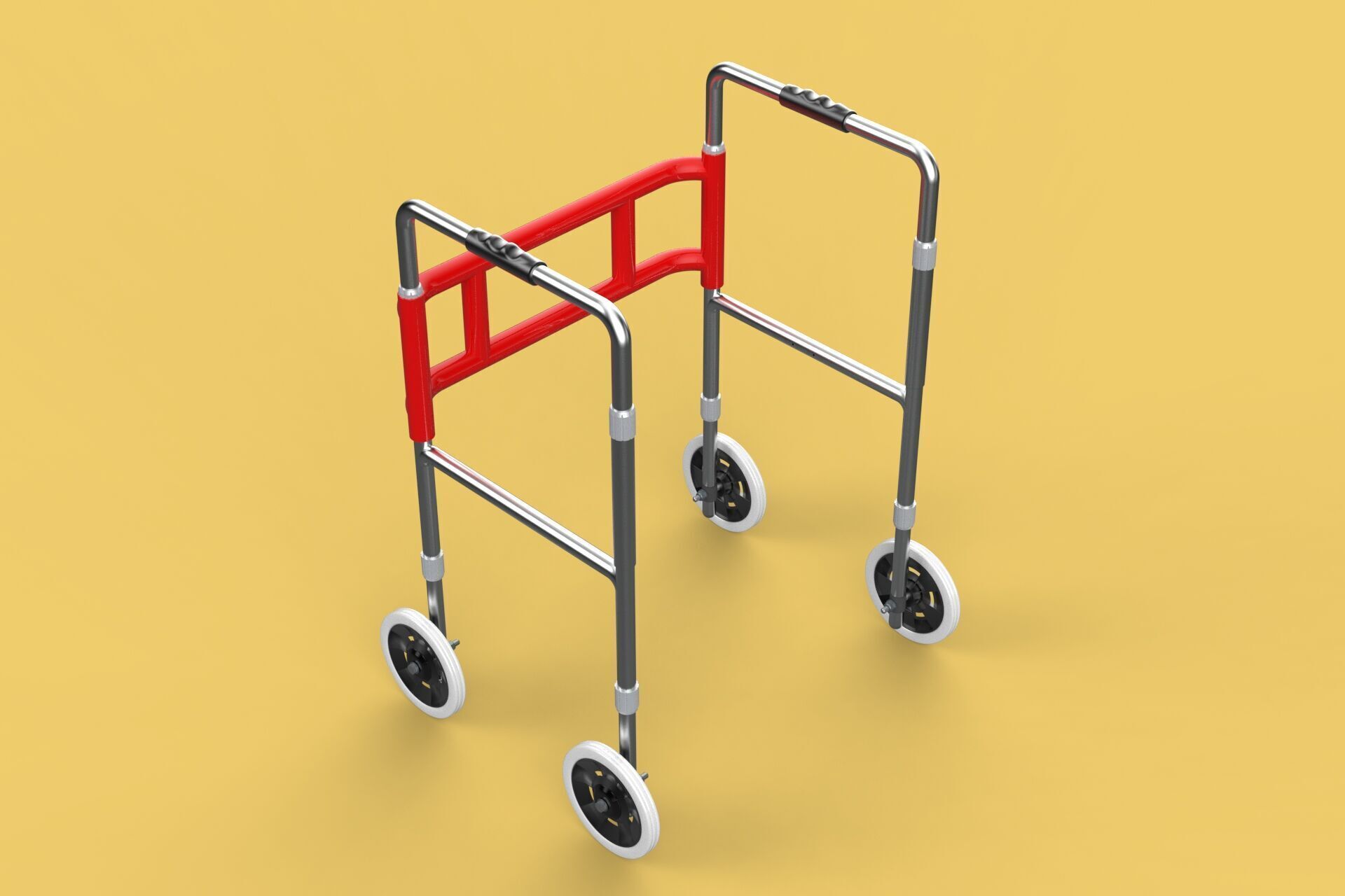 ROLLING WHEELED WALKER ZIMMER WALKING FRAME ROLLATOR FOLDABLE 3D model_7