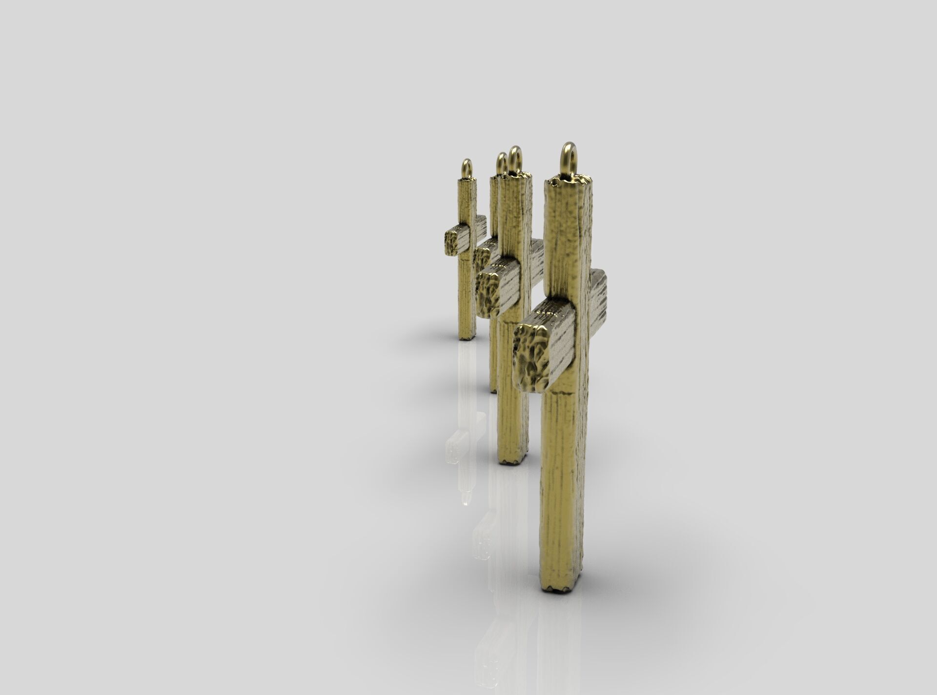 Wooden Cross Pendant 3D print model_4