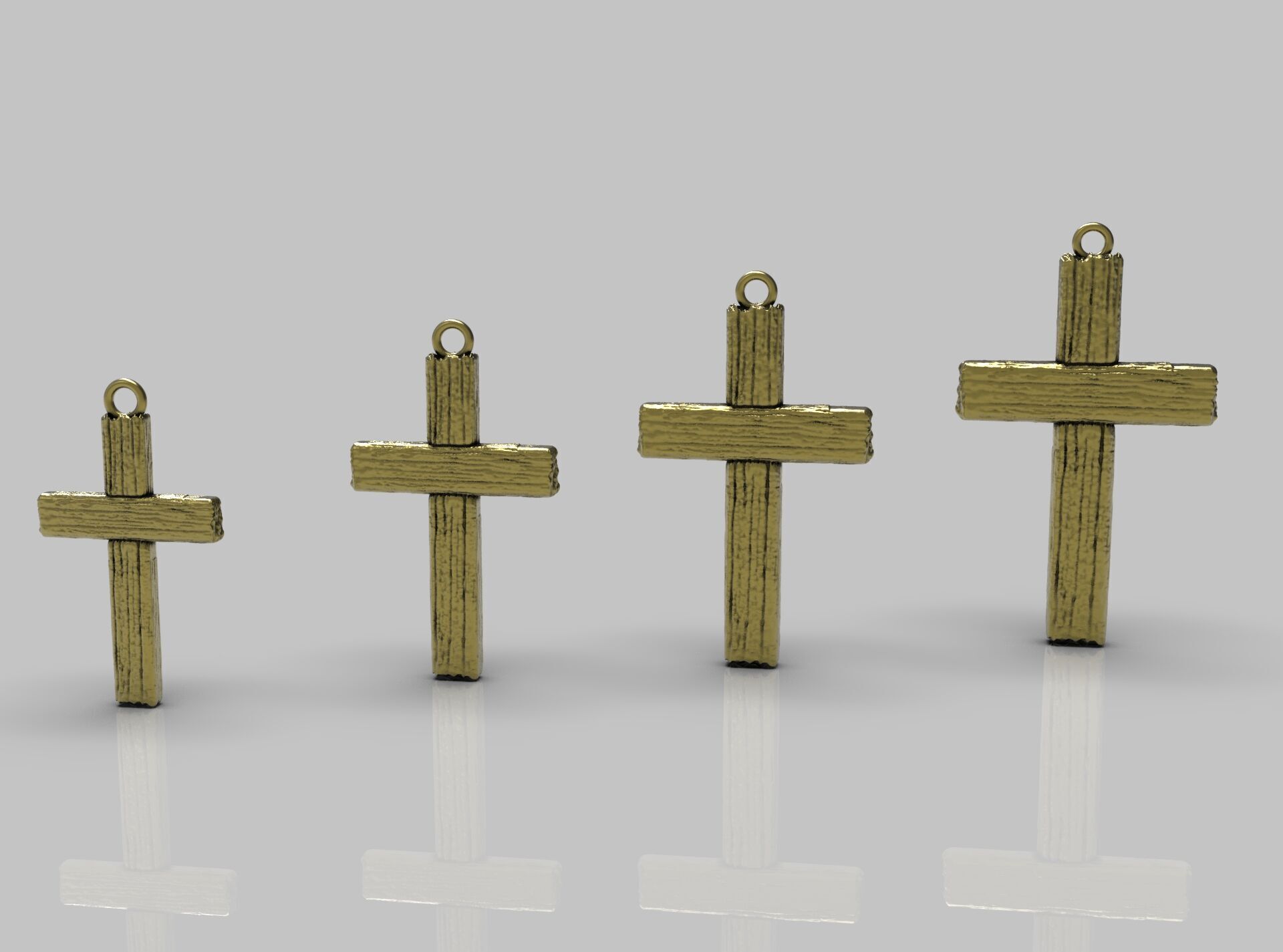 Wooden Cross Pendant 3D print model_1