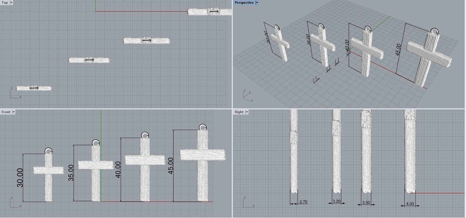 Wooden Cross Pendant 3D print model_5
