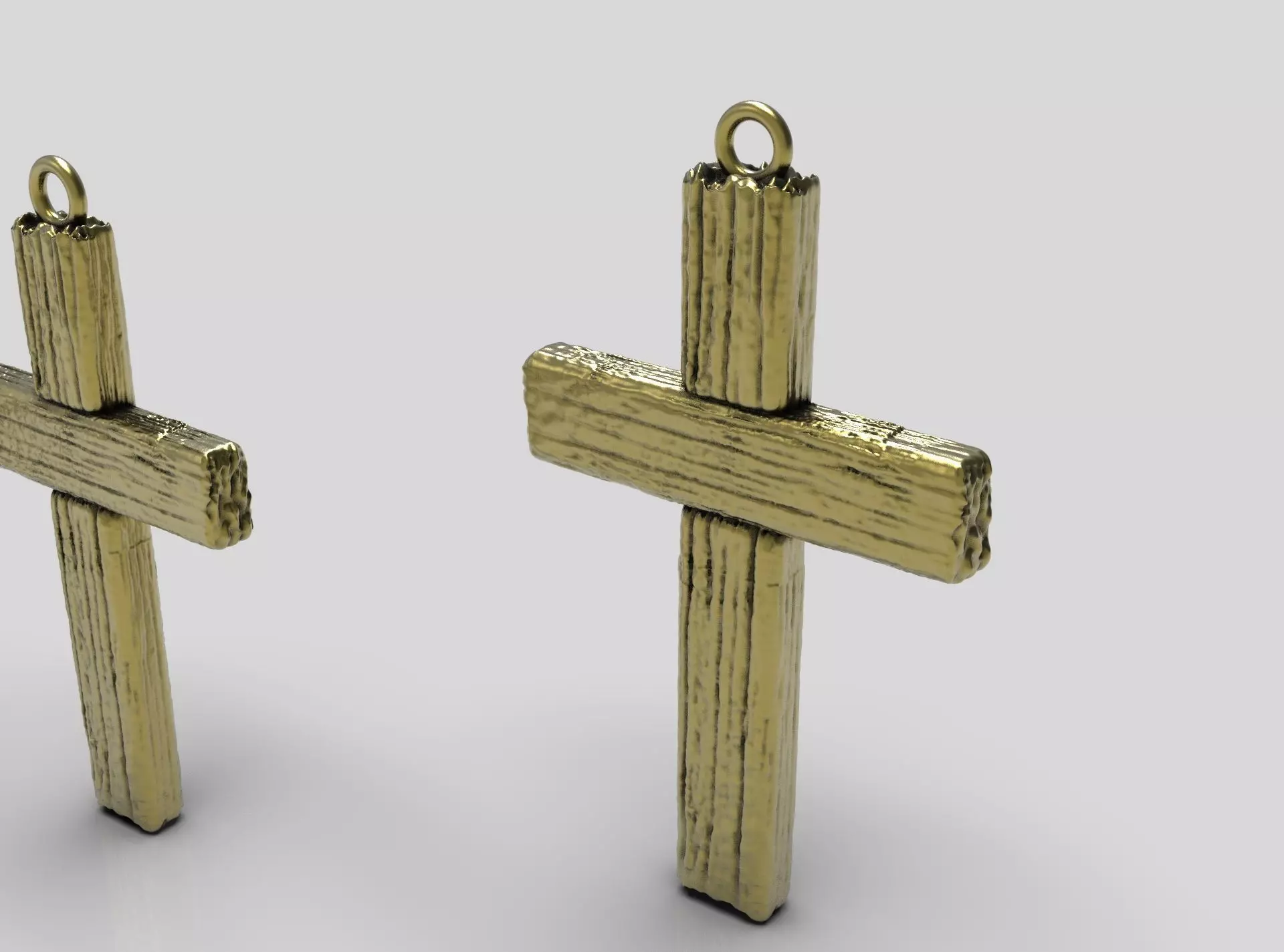 Wooden Cross Pendant 3D print model_0