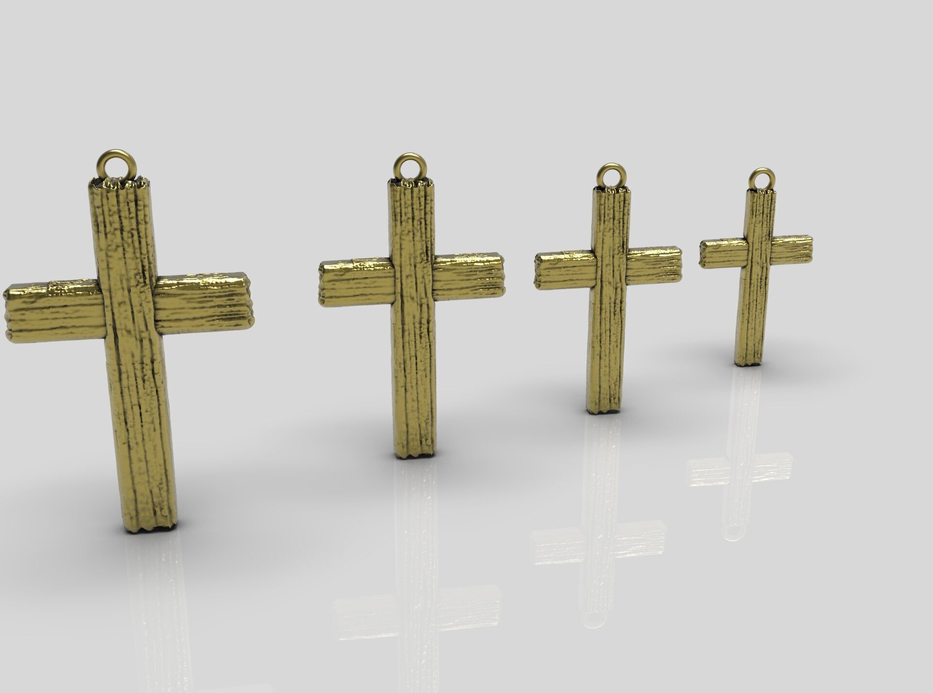 Wooden Cross Pendant 3D print model_3