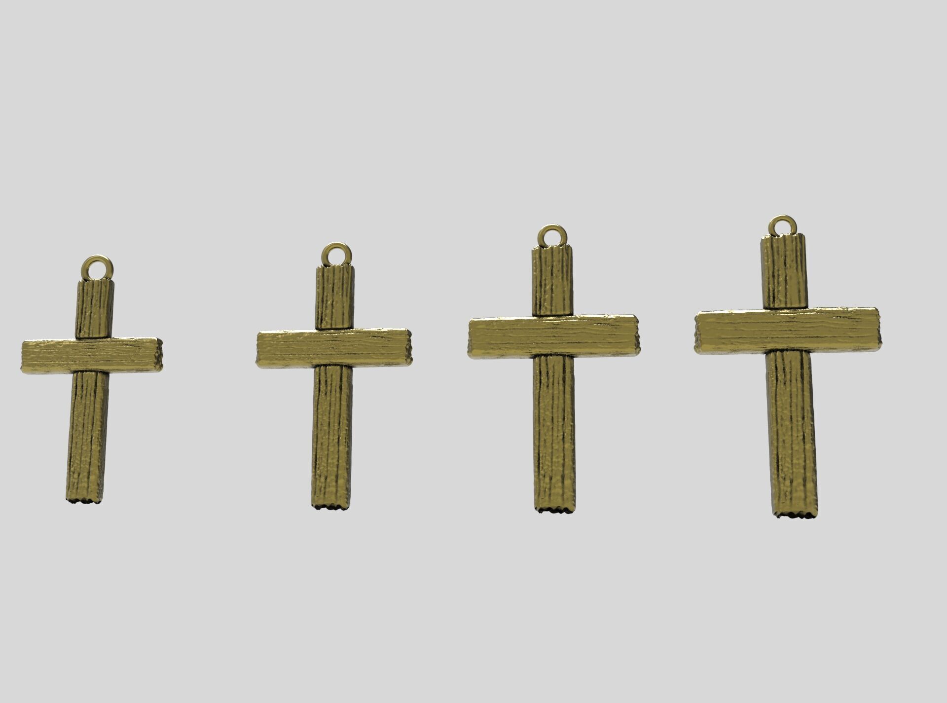 Wooden Cross Pendant 3D print model_2