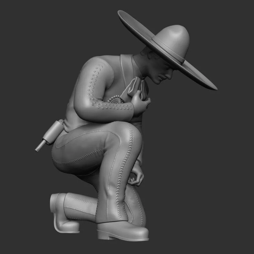 AD Solemn Charro - Horseman 3D print model