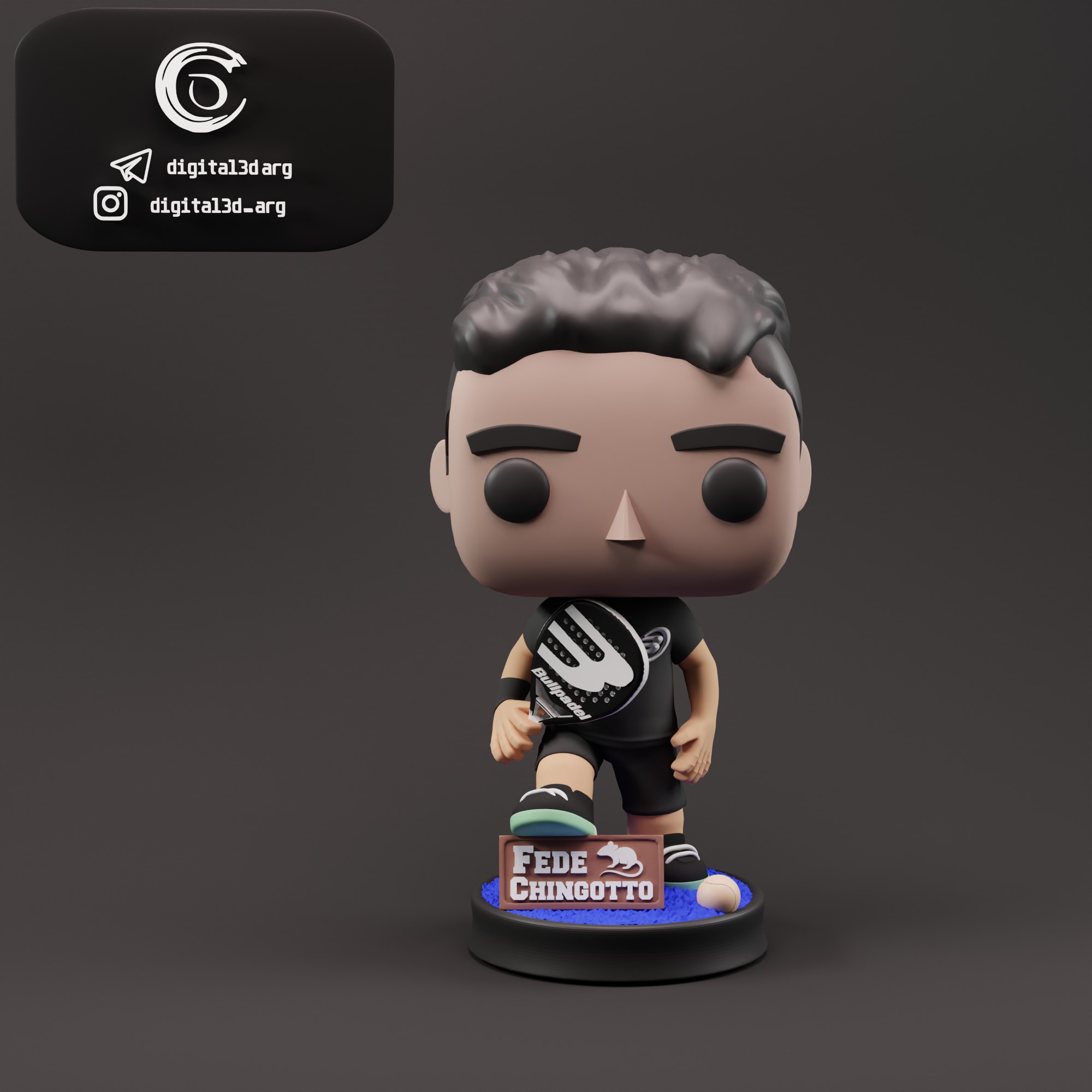 FUNKO FEDE CHINGOTTO EL SUPER RATON PADEL 3D print model_1