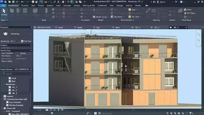 Commercial building Architectural Revit Model