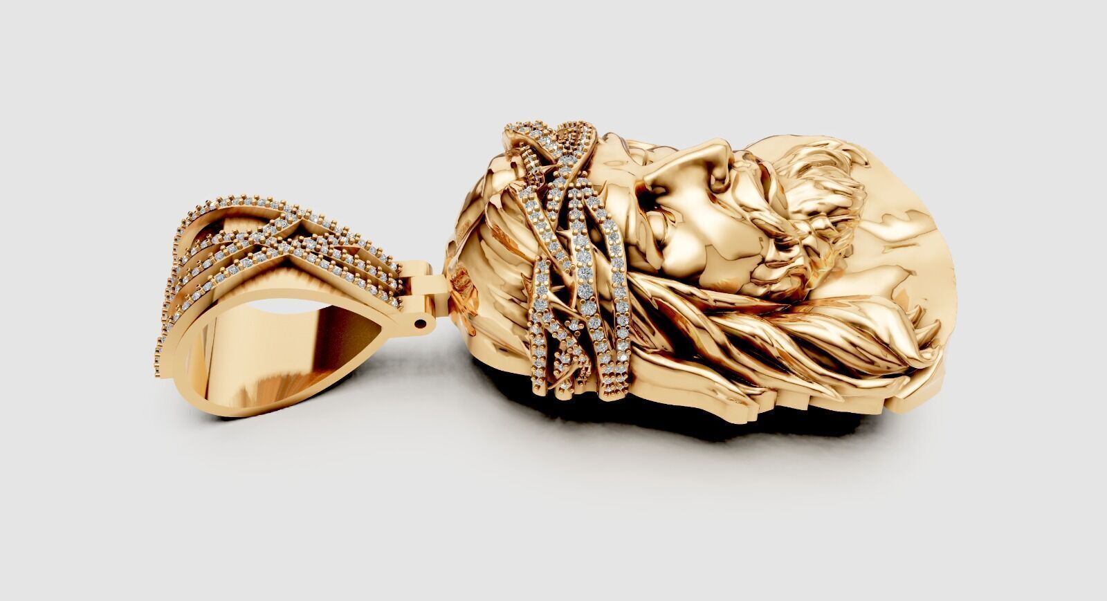Jesus pendant 3D print model_2